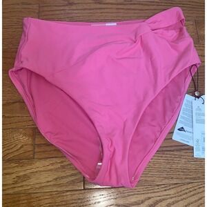 CALIA Women's‎ High Waisted Side Twist Swim Bikini Bottom Size Small Pink Heat